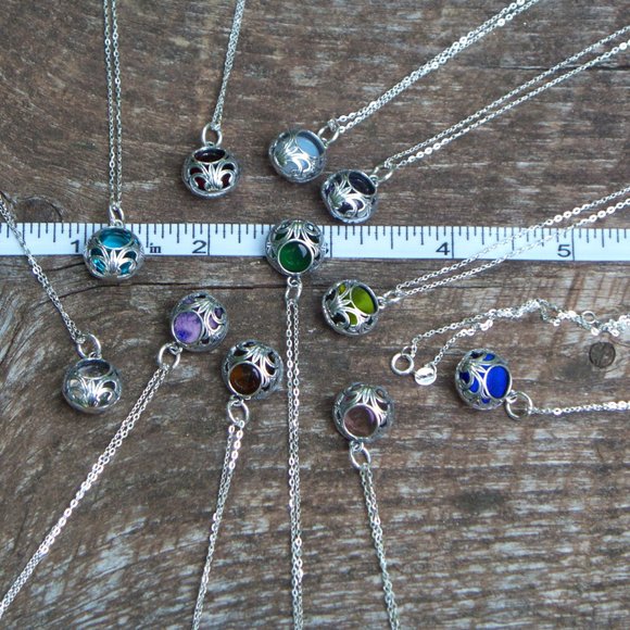 Recycled Vintage Clear Milk Bottles Glass and Sterling Vintage Lace Necklace - Picture 3 of 3